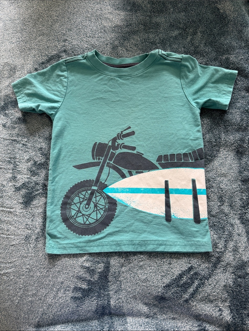 Tea Collection Teal Motorcycle & Surfboard Graphic Tee
